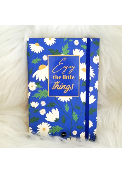 Lacivert Papatya Enjoy The Little Things Lastikli Defter
