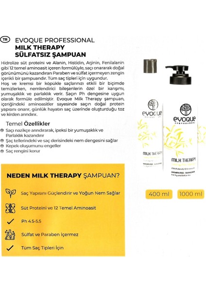 Milk Therapy Sülfatsız Şampuan 400 ml 4 Adet