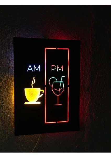 Gündüz-Gece Temalı LED Işıklı Ahşap Tablo 50X33CM fiyatları