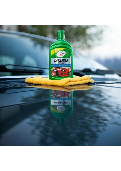 Turtle Wax Carnauba Sıvı Cila Boya Koruyucu 500ML + Yüzey Parlatma Cila Havlusu 50X70 + Cila Süngeri