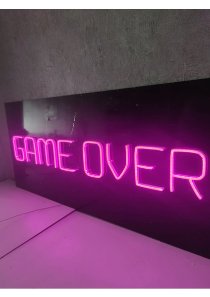 Game Over Gamer Neon LED Tabela Dekoratif Aydınlatma