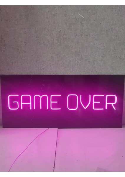 Game Over Gamer Neon LED Tabela Dekoratif Aydınlatma