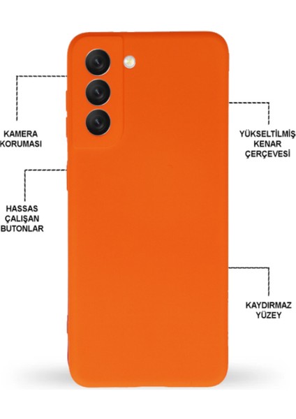 Samsung Galaxy S21 Fe Kapak Içi Kadife Kamera Korumalı Lansman Silikon Kılıf - Sarı