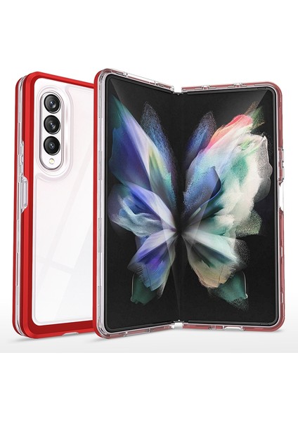 Akrilik+Pc+Tpu Samsung Galaxy Z Fold4 Kırmızı Için Telefon Kılıfı (Yurt Dışından)