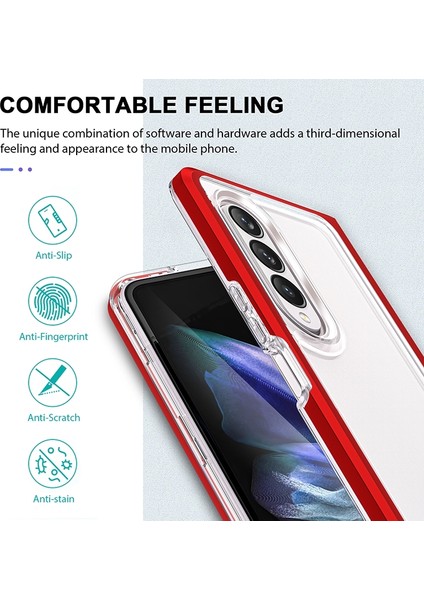 Akrilik+Pc+Tpu Samsung Galaxy Z Fold4 Kırmızı Için Telefon Kılıfı (Yurt Dışından) fiyatları