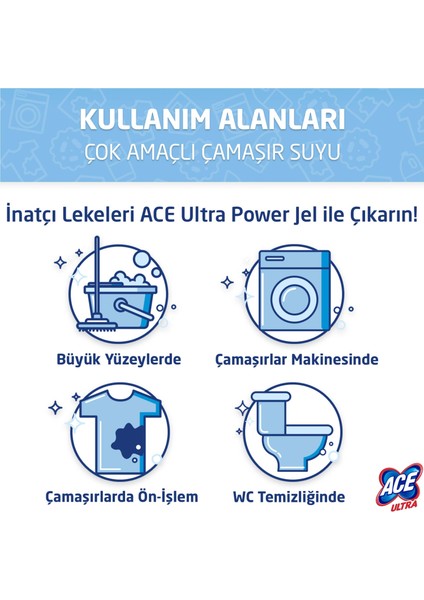 ACE Ultra Yoğun Kıvamlı Çamaşır Suyu Dağ Tazeliği 810g x4