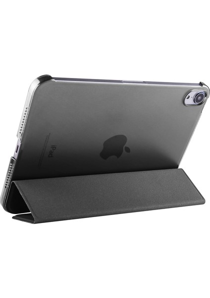 Apple Ipad Mini 6 Kılıf Arkasi Şeffaf Sert Uyku Modlu Standlı Smart Case