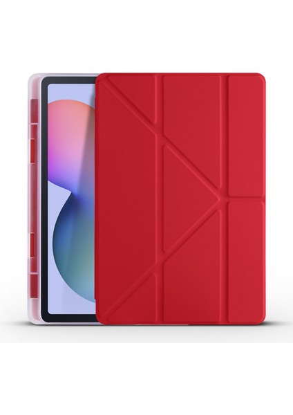 Samsung Galaxy Tab S6 Lite P610 Için Kalemlikli Standlı Arkası Silikon Trifolding Kılıf