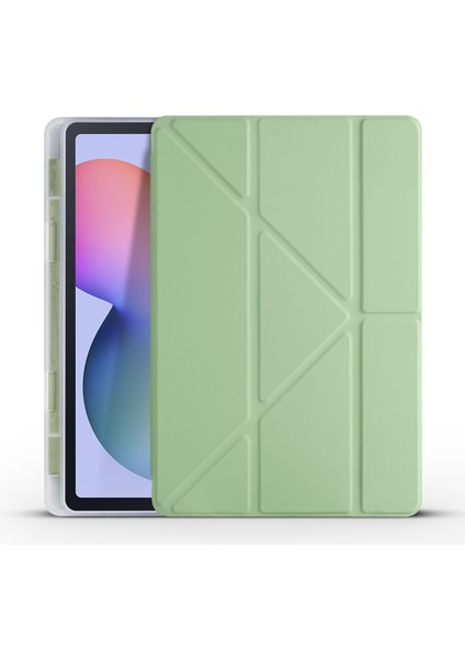 Samsung Galaxy Tab S6 Lite P610 Için Kalemlikli Standlı Arkası Silikon Trifolding Kılıf