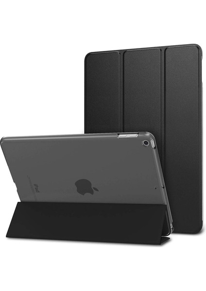 Kny Apple Ipad Mini-Mini 2-Mini 3 Kılıf Standlı Kapaklı Arkası Şeffaf Sert Smart Case Siyah