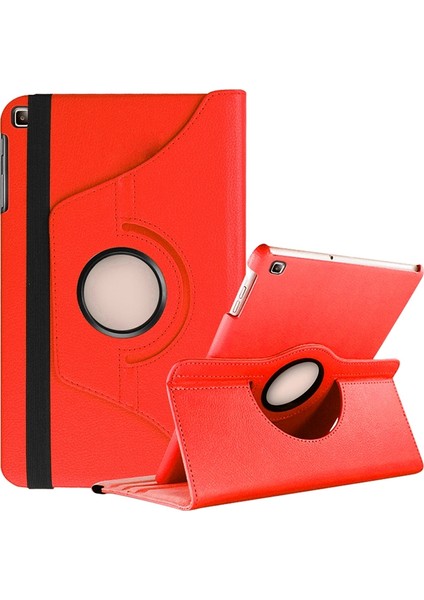 Samsung Galaxy Tab A 8 Inç T350 Kılıf Dönerli Standlı Kapaklı Suni Deri Kırmızı