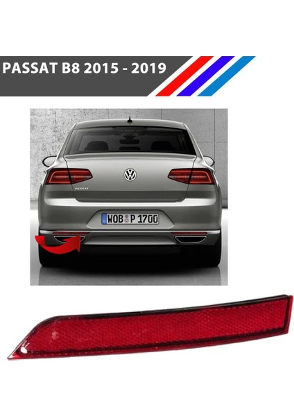 Passat B8 Sedan Arka Tampon Reflektörü Iç Sol Taraf 2015 - 2019