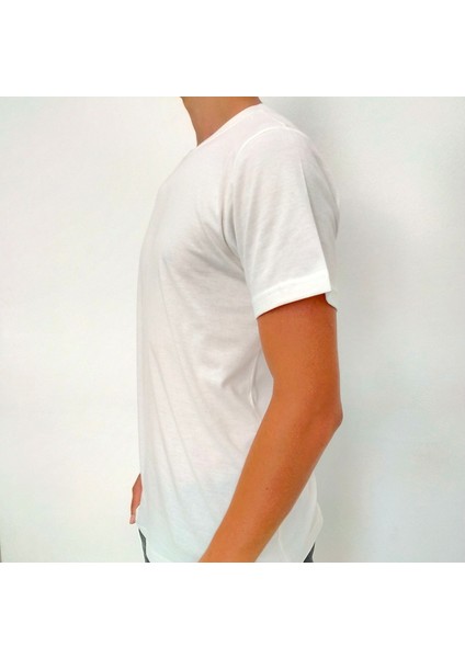 Erkek Beyaz T-Shirt Bisiklet Yaka Basic fiyatları