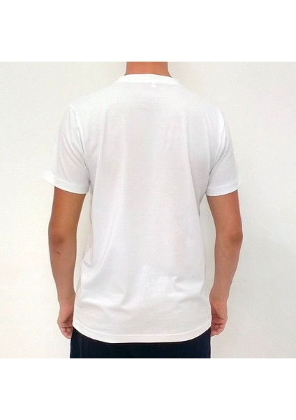 Erkek Beyaz T-Shirt Bisiklet Yaka Basic modelleri