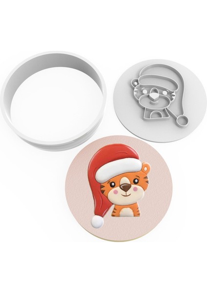 Kurabiye Kesici ve Damga Set – Noel Kedi