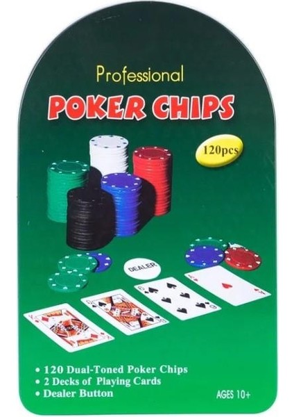 Poker Oyun Seti 120 Parça Metal Kutulu fiyatları