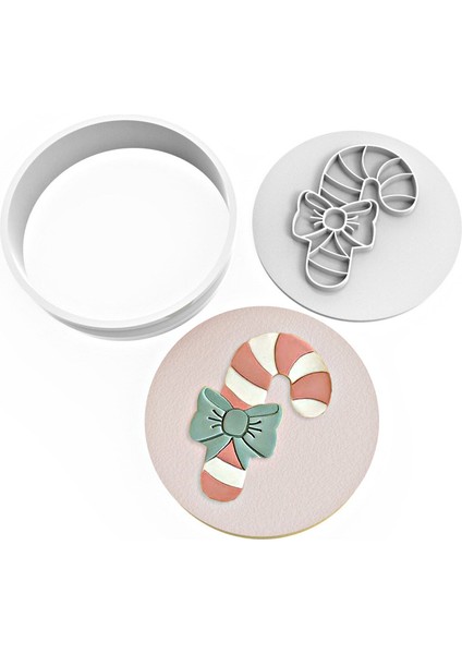 Kurabiye Kesici ve Damga Set – Baston Şeker Fiyonklu
