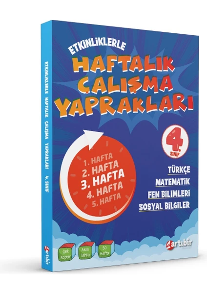 Artıbir Yayınları 4. Sınıf Haftalık Çalışma Yaprakları (Ciltli)