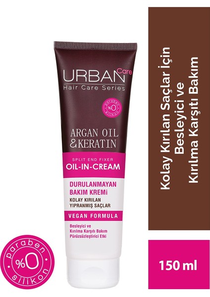 Urban Care Care Argan Oil & Keratin Durulanmayan Bakım Kremi 150 Ml