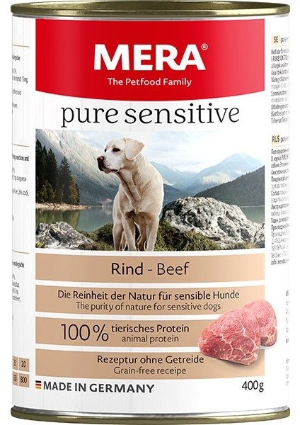 Cosmopol Store Mera Pure Sensitive Adult Biftekli Yetişkin Köpek Konservesi 400 gr