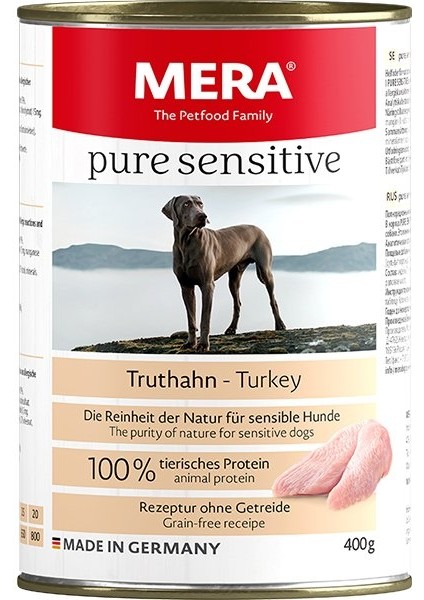 Cosmopol Store Mera Pure Sensitive Adult Hindili Yetişkin Köpek Konservesi 400 gr