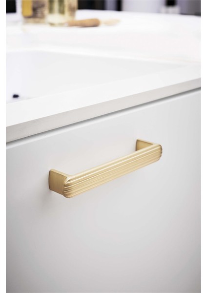 Kulp Fluted 128MM Fırçalı Altın