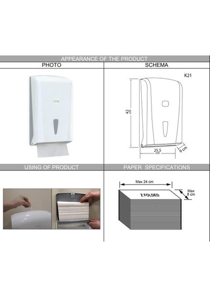 Vialli K21 Z Katlı Kağıt Havlu Dispenseri 400'lü Beyaz fiyatları