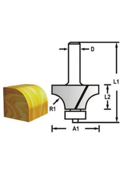 TH14502 Rulmanlı Düz Balık Sırtı Freze Bıçağı