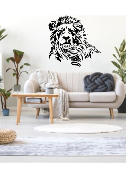 Aslan Sticker, Duvar Çıkartması - Ev Dekorasyonu, Oturma Odası Dekoru, Hayvan Çıkartması