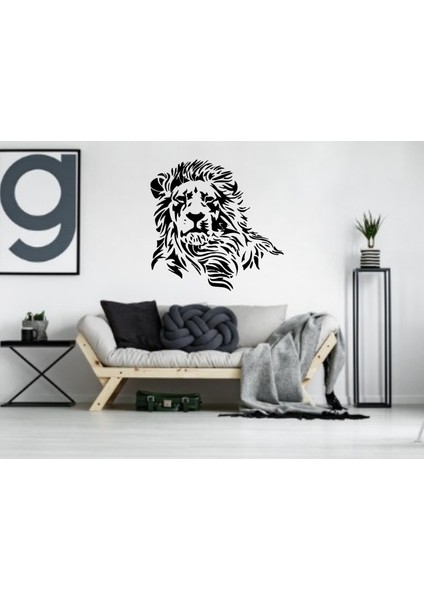 Aslan Sticker, Duvar Çıkartması - Ev Dekorasyonu, Oturma Odası Dekoru, Hayvan Çıkartması