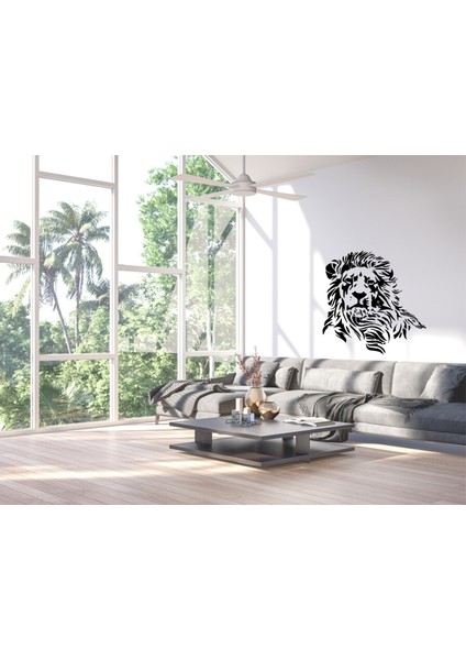 Aslan Sticker, Duvar Çıkartması - Ev Dekorasyonu, Oturma Odası Dekoru, Hayvan Çıkartması