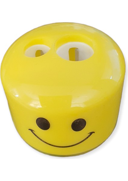 Çift Bıçaklı Atık Hazneli Emojili Kalemtraş 2573