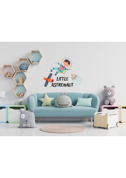 Little Astronaut Çocuk Odası Duvar Sticker, Bebek Odası Duvar Sticker, Kreş Duvar Dekoru