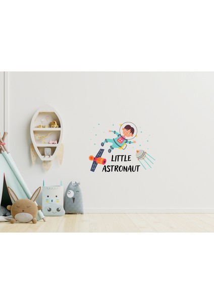 Little Astronaut Çocuk Odası Duvar Sticker, Bebek Odası Duvar Sticker, Kreş Duvar Dekoru