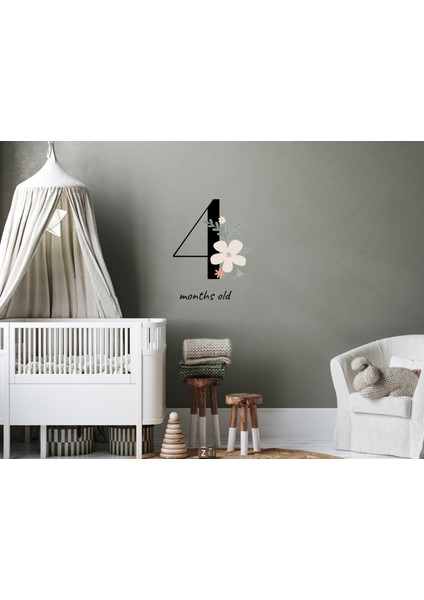 12 Parça Bebek Aylık Bilgisi Her Ay Için Sticker, Erkek/kız Bebek Çıkartması, Bebek Odası Sticker fırsatları