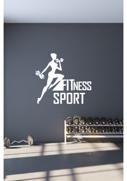 Fitness Spor Kadın Spor Salonu Sticker, Fitness Çıkartması - Spor Salonu Dekoru, Spor Çıkartması