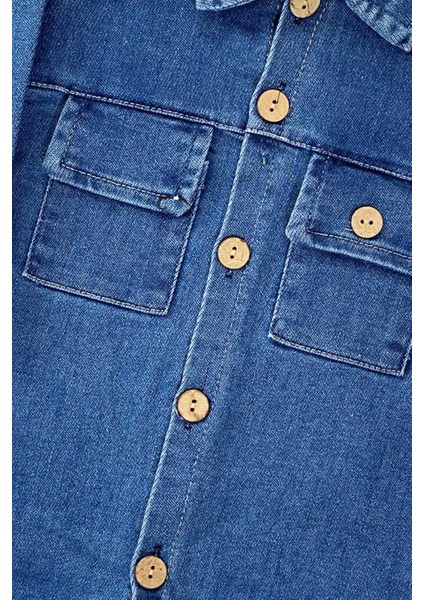 Yakalı Çift Cepli Bebek Kot Tulum modelleri