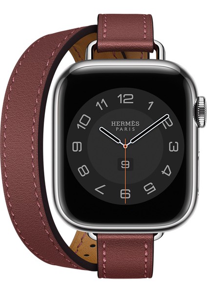 Hermes Kordon Attelage Model Apple Watch 44/45/46/49 mm Uyumlu (Logolu)