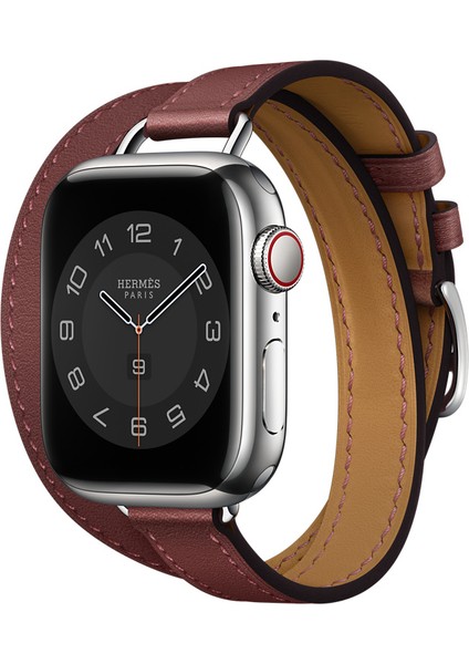 Hermes Kordon Attelage Model Apple Watch 44/45/46/49 mm Uyumlu (Logolu)