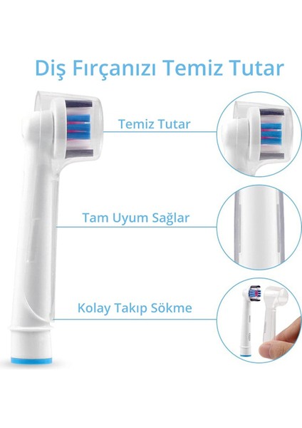 Oral-B Şarjlı ve Pilli Diş Fırçaları Için 8 Adet Koruyucu Kapak