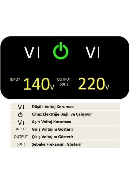 FVR-2000 Va 140V-260V 2000W Tam Otomatik Elektronik Monofaze Regülatör