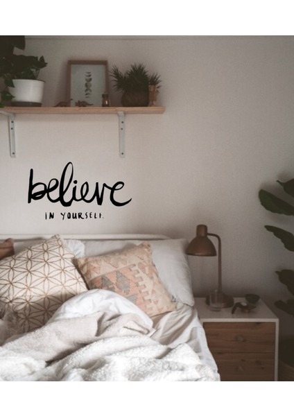 Kendinize Inanın -Metin Sticker-Duvar Dekoru, Ev Dekorasyonu, Motivasyon Çıkartması, Oda Çıkartması fırsatları