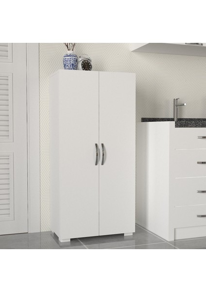 Devika 2 Kapaklı Çok Amaçlı 4 Raflı Banyo Mutfak Dolabı Beyaz fiyatları