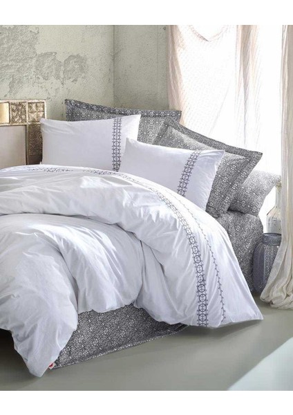 Cotton Box Majestic Seri Çift Kişilik Nevresim Takımı Paola Gri