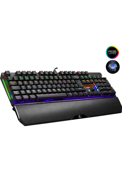 KB-R86 Umbra Siyah USB Rainbow Aydınlatmalı Blue Switch Mekanik Gaming Oyuncu Klavye