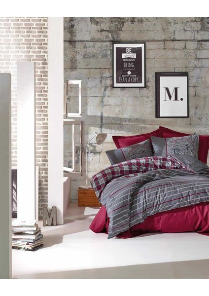 Cotton Box Masculine Tek Kişilik Nevresim Takımı Jonas Bordo