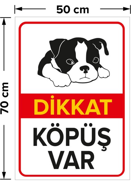 Dikkat Köpek Var Levhası Dikkat Köpüş Var - Sac Malzeme 50X70 cm fiyatları