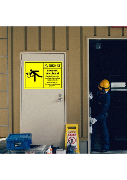 Sıkışma Tehlikesi Levhası - Dekote Malzeme 25X35 cm modelleri