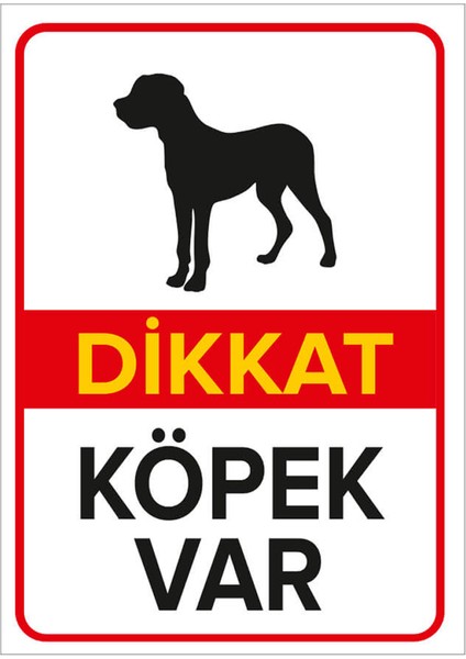 Dikkat Köpek Var Levhası Great Dane - Dekote Malzeme 50X70 cm