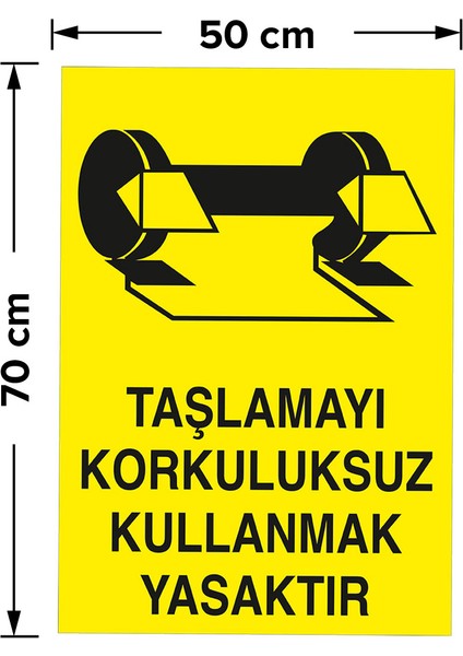 Taslamayı Korkuluksuz Kullanmak Yasaktır Levhası - Dekote Malzeme 50X70 cm fiyatları